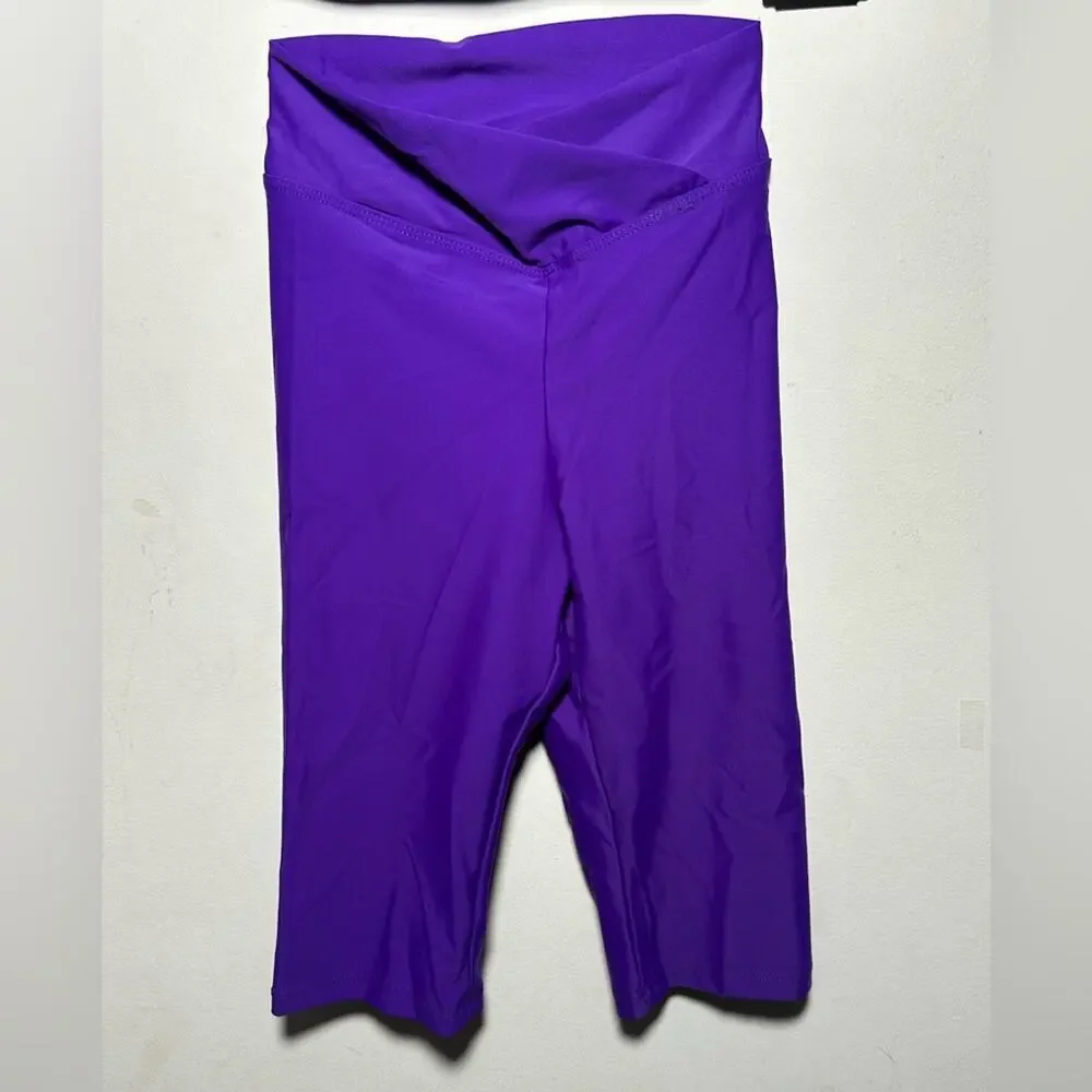 SET Theatricals dance 2 piece Purple Red Dancewear Crop Top Biker Shorts adult